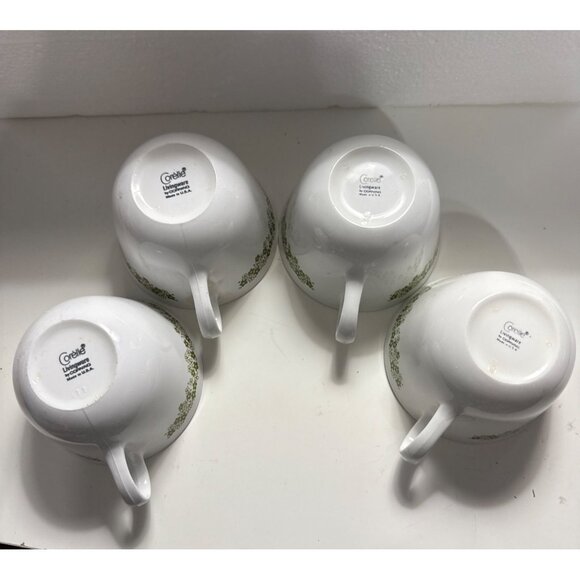 Corelle Livingware By Corning Crazy Daisy Spring Blossom 4 Cups Set 8 Oz Vintage - Picture 3 of 6